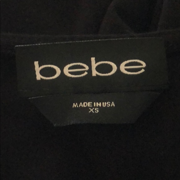 Bebe black faux leather long sleeve blouse - Picture 5 of 5